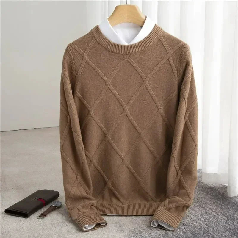 Emile - Pull Losanges en Cachemire Premium