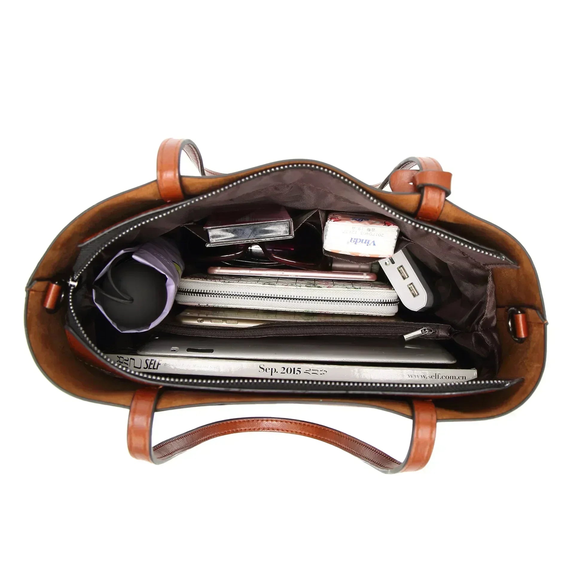 Erika - Sac Cabas Vintage en Cuir Premium