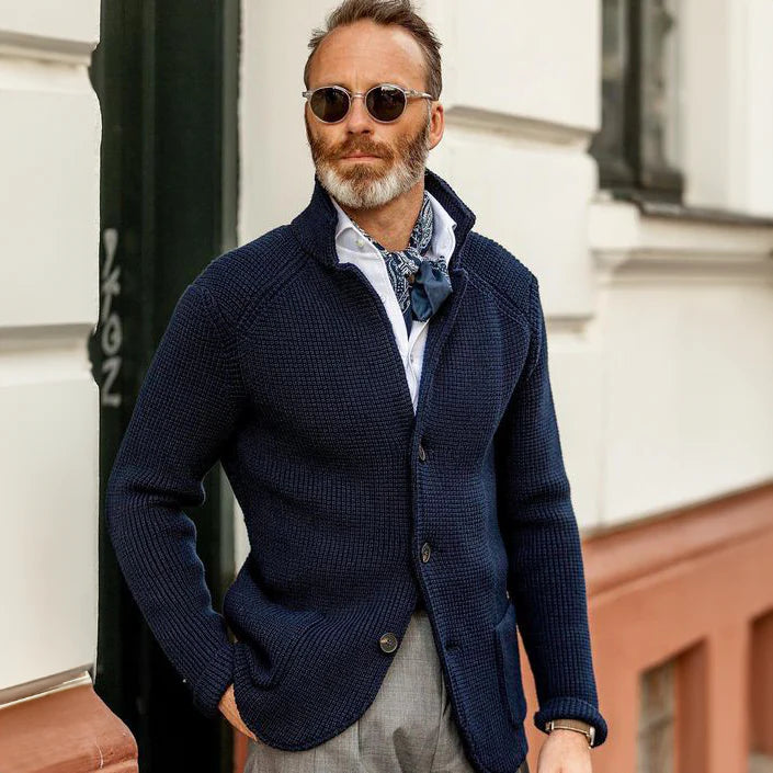 Renato - Vlnený Kardigán s Pánskou Eleganciou