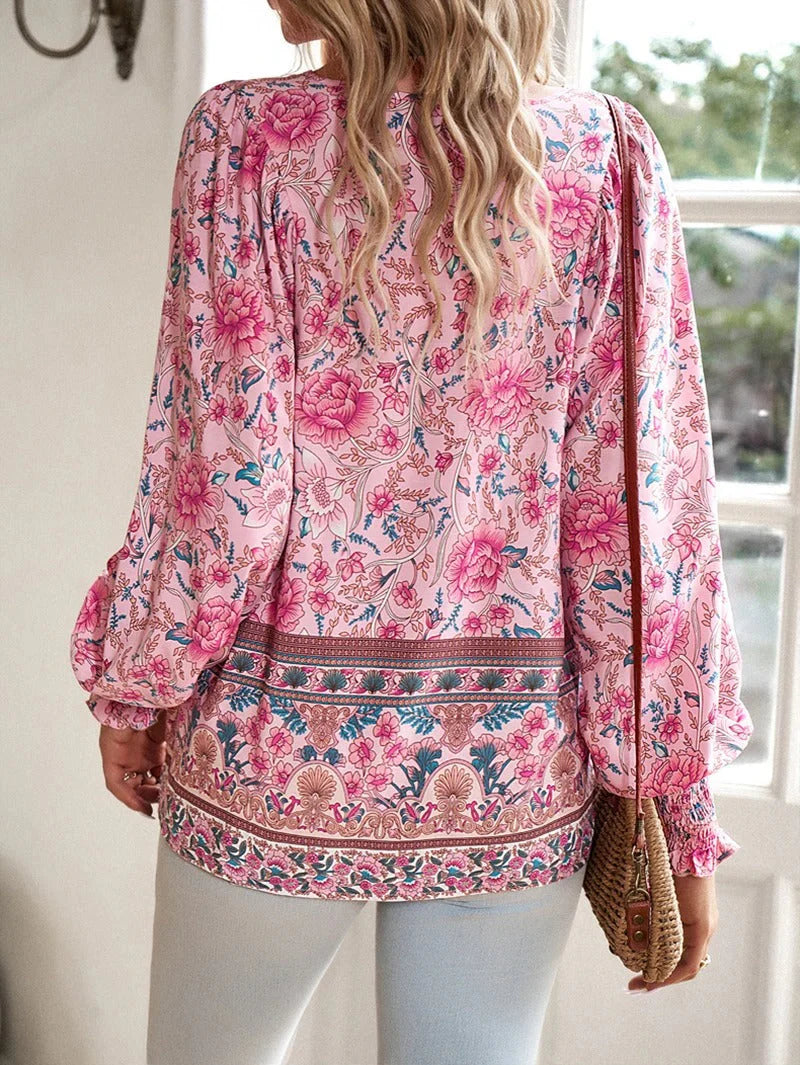 Albane - Blouse Fleurie Bohème Chic