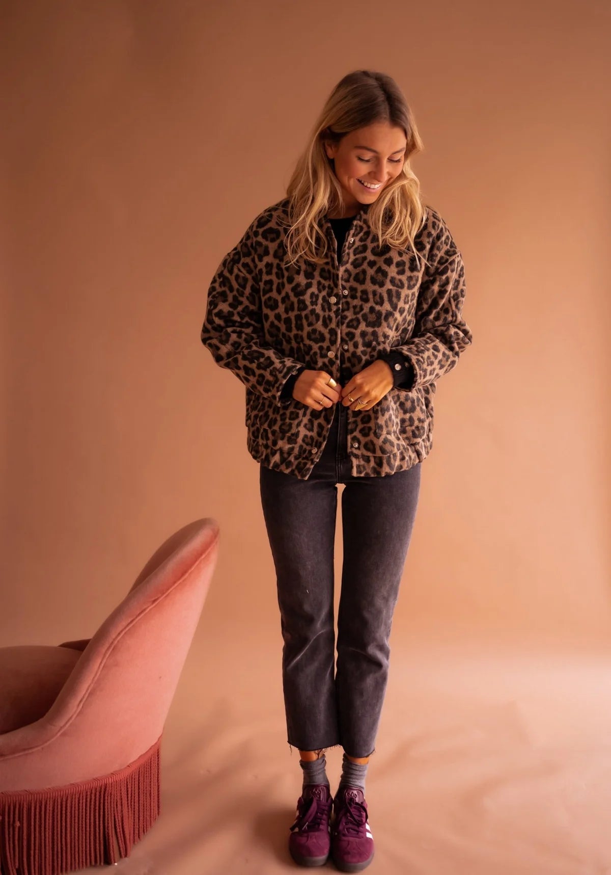 Vicky - Premiumkvalitet Trendy Leopardprintjakke
