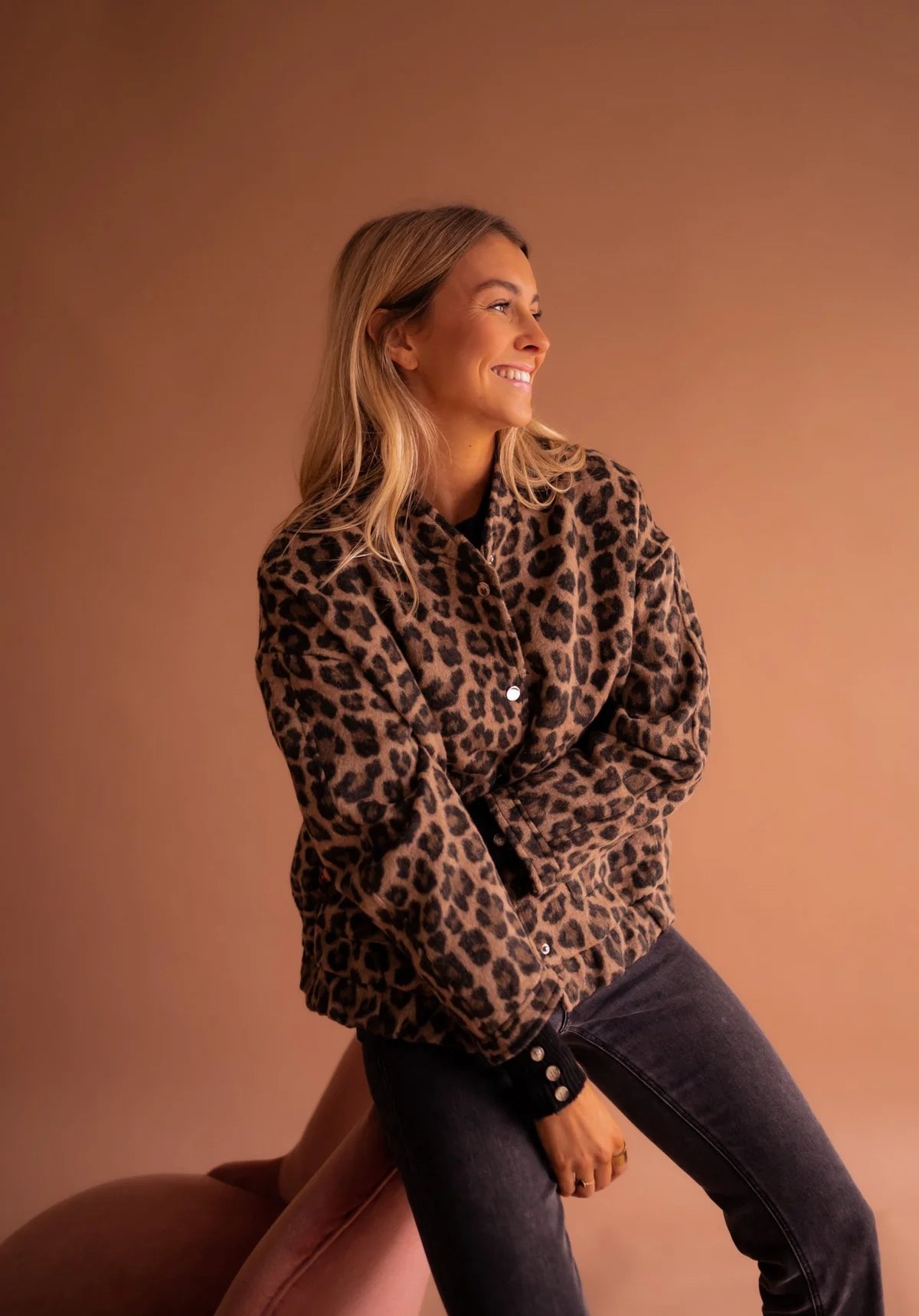 Vicky - Premiumkvalitet Trendy Leopardprintjakke